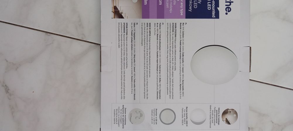 Okrągły plafon led podtynkowy