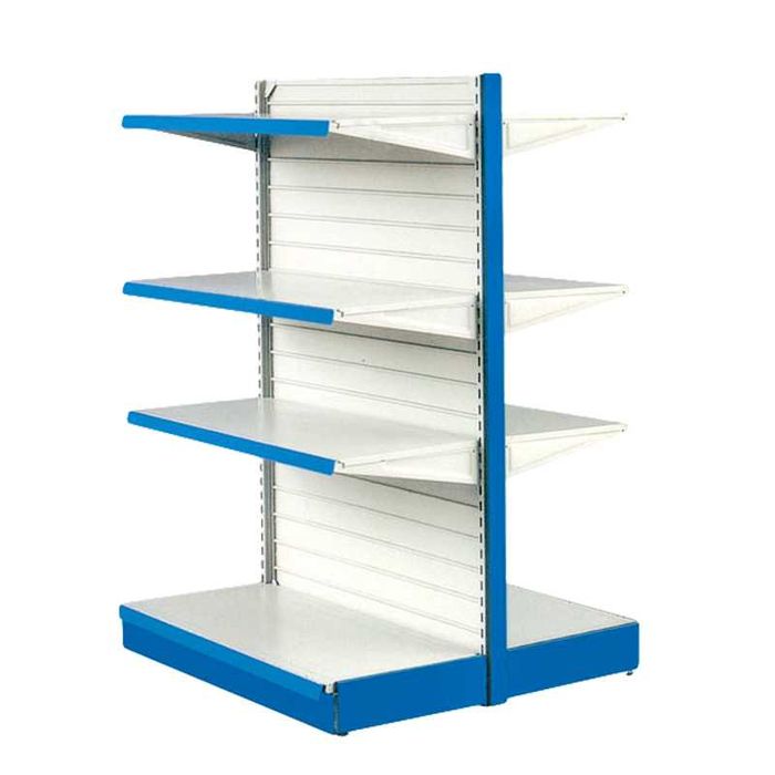 Ilha de Prateleira Dupla de Supermercado, Novas na Embalagem Original.