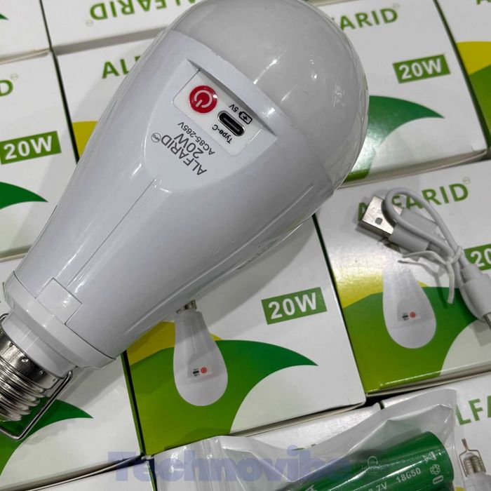 Акумуляторна LED-лампа ALFARID 20W з USB-зарядкою
