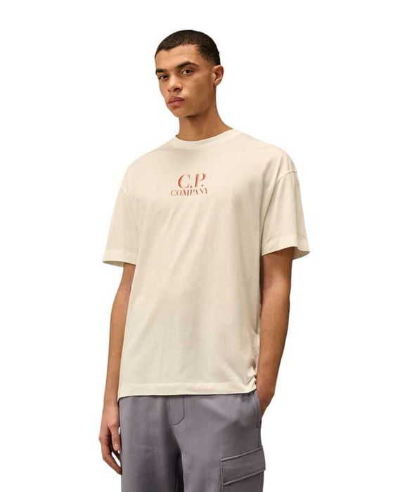 Футболка C.P. Company 30/1 Jersey Logo Back Printed T-Shirt White