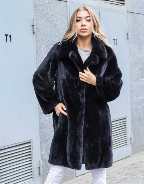 Чорна коротка міні шуба із штучного хутра екошуба жіноча S-M