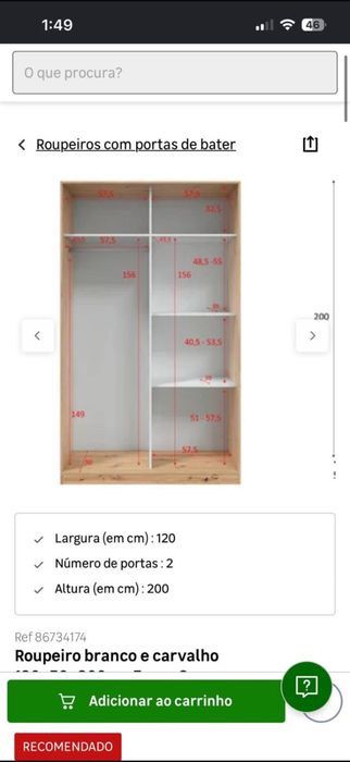 Guarda roupa branca