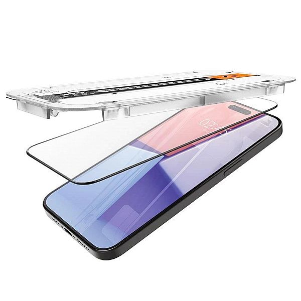 Szkło hartowane Spigen Glas.tR EZ Fit FC na iPhone 15 Pro Max - czarne