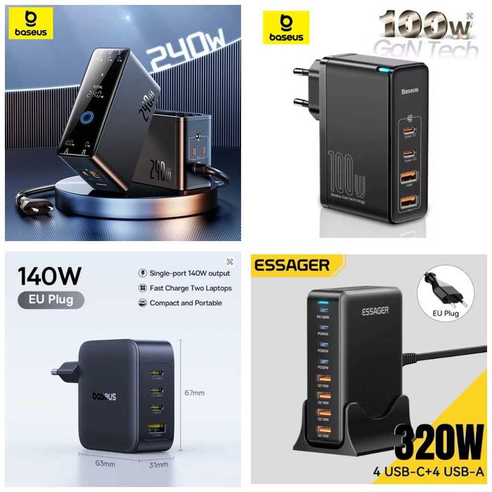 Зарядні пристрої Ugreen, Baseus, Toocki, Essager, Asometech