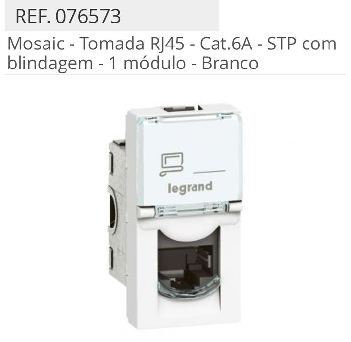 Presa RJ45 Cat.6A Legrand LCS² | 076573 | Schermata STP Connessione Rapida Senza Attrezzi | Colore Bianco
