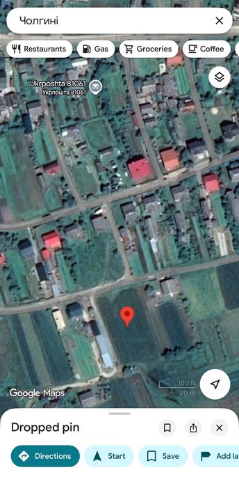 Продам земельну ділянку під забудову 24,7 сотки, с. Чолгині