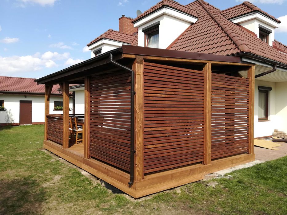 Zadaszenie Tarasu Pergola Szkło Poliwęglan Taras Stolarstwo Ogrodowe