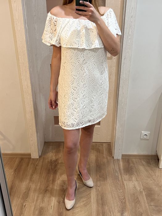 Hiszpanka z Mohito Biała koronkowa sukienka mini panieński wesele boho