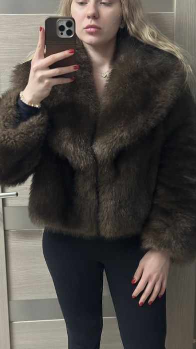 Шуба еко Коричнева