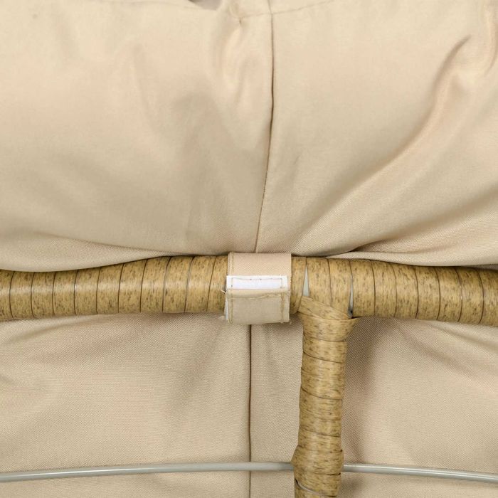 Cadeira de Jardim Papasan Giratória de Vime Sintético com Almofada