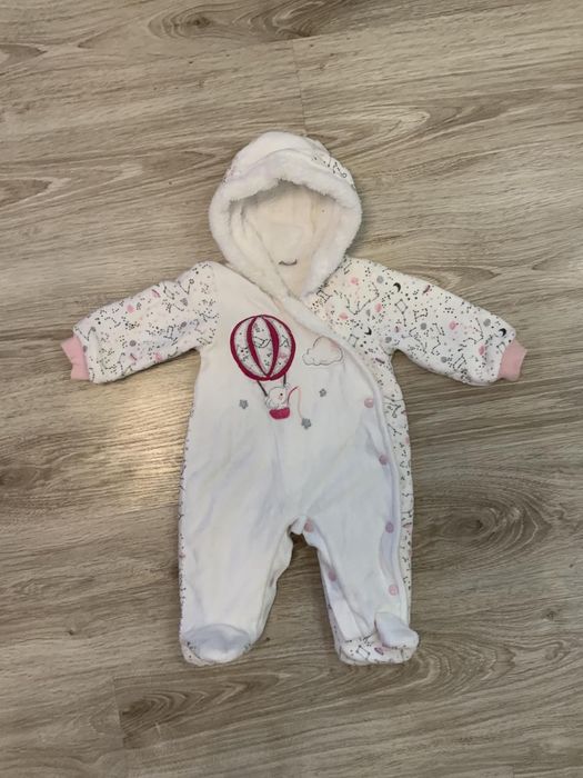 Комбінезон утеплений для дівчинки до 3-4 міс