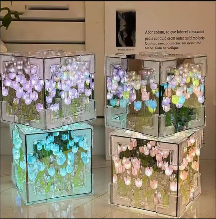 Світильник куб тюльпани