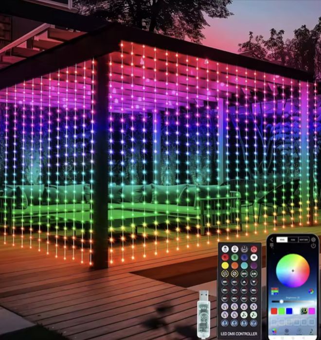 Смарт гірлянда штора 3х2 м RGB