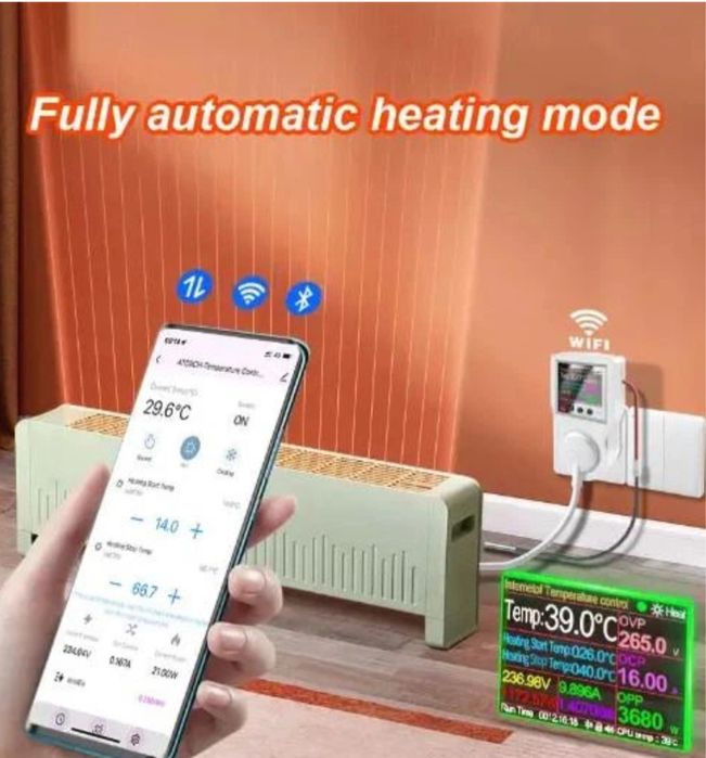 Atorch S1 WiFi 16A с термостатом и счетчиком электроэнергии, ваттметр