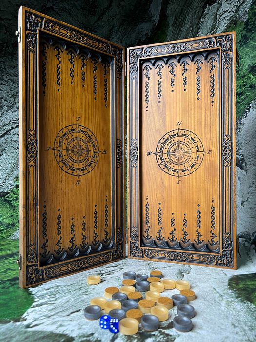 нарди нарды з дерева, пірати, морські, деві джонс, череп, роза вітрів