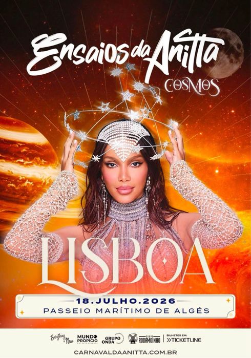 Bilhete - Ensaios da Anitta (Lisboa) 18 de Julho