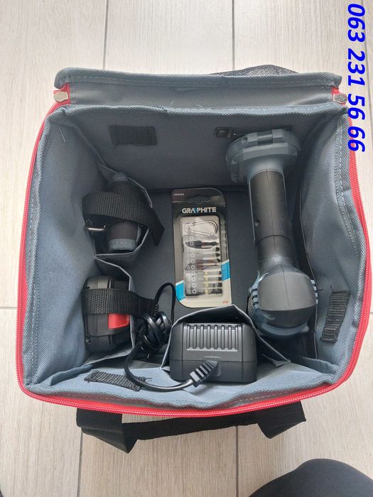 Гайковерт ударний GRAPHITE 58G012-S15, 18 Вольт+сумка+біти (Дніпро М)