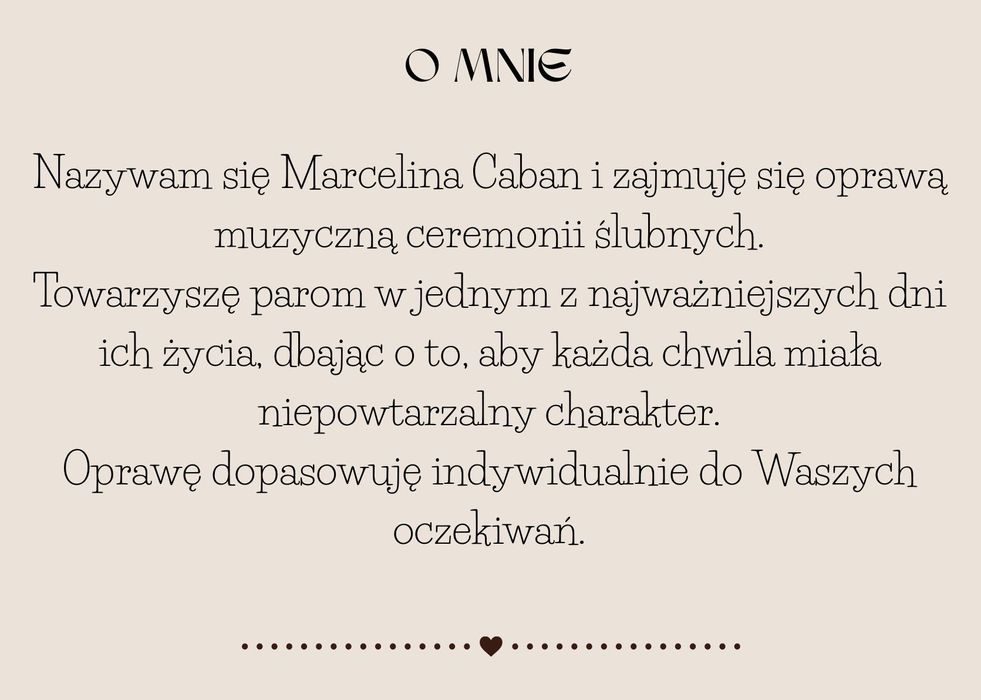 Oprawa muzyczna ślubów- skrzypce i wokal