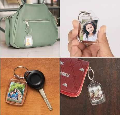 Porta-Chaves em acrílico  transparente para fotos/ofertas (6 unidades)