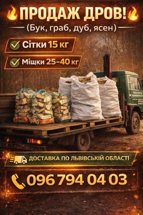 Співпрацюємо з BBQ, шашличними , ресторанами …Дрова сухі: бук,граб,ясен,дуб!фасовані або насипом!Для постійних і оптових  клієнтів знижки !!!