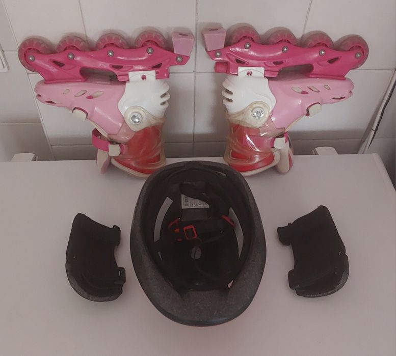PATINS 4 EM LINHA MAIS ACESSÓRIOS.Casa,Rua,Desporto,Exercitar,Jardim.