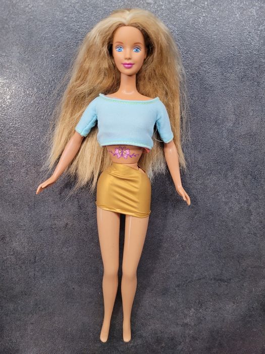 lalka barbie vintage butterfly art