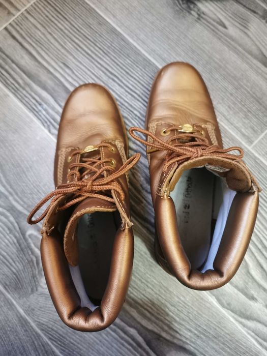 Ботинки кожаные Timberland золото, оригинал, размер 37