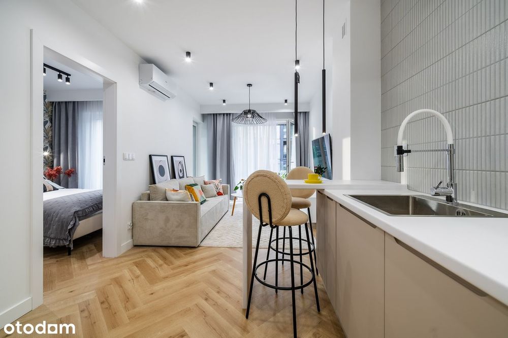 Wyposażone 2 pok. z garderobą i dużą ilością szaf • 44 m²