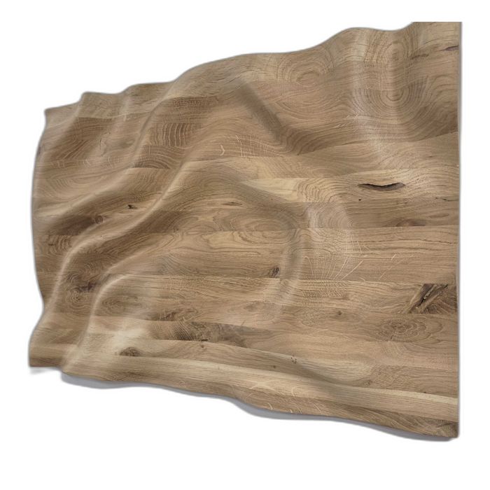 Dębowy panel 3D – fala i górski krajobraz 56 × 37 cm