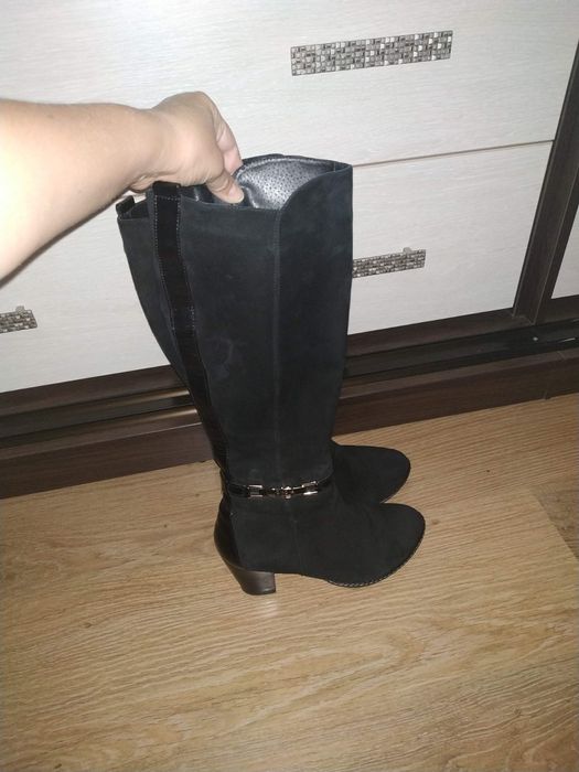 Зимние сапоги из натуральной замши