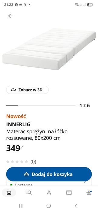 Łóżko drewniane Ikea + materac