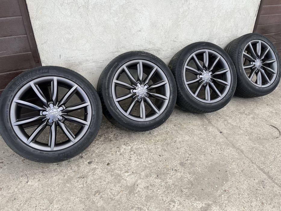 (378)Koła, Felgi 5x112 18” OEM Audi a6 c6, Audi q3, Grafit, Michelin