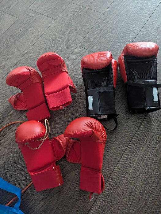 Rękawice bokserskie dziecięce decathlon Domyos outshock 3 pary zestaw