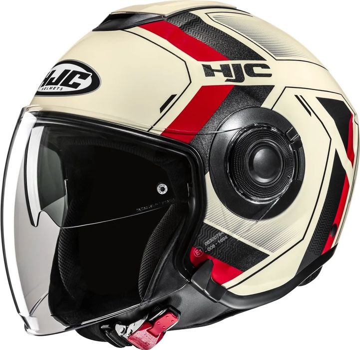 Kask otwarty HJC I40N VELU BEIGE/RED r. S beżowy czerwony