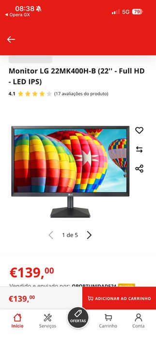 Monitor Lg 22” - 22MK430H 75