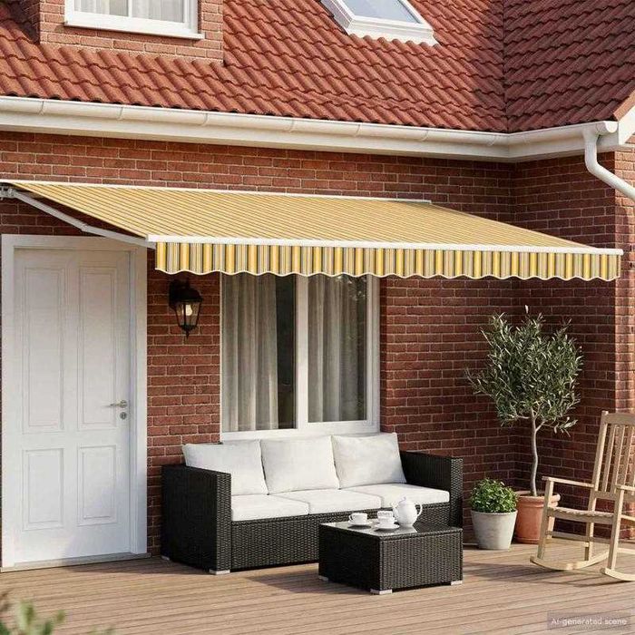Toldo Manual com LEDs 4,5x3,5 m