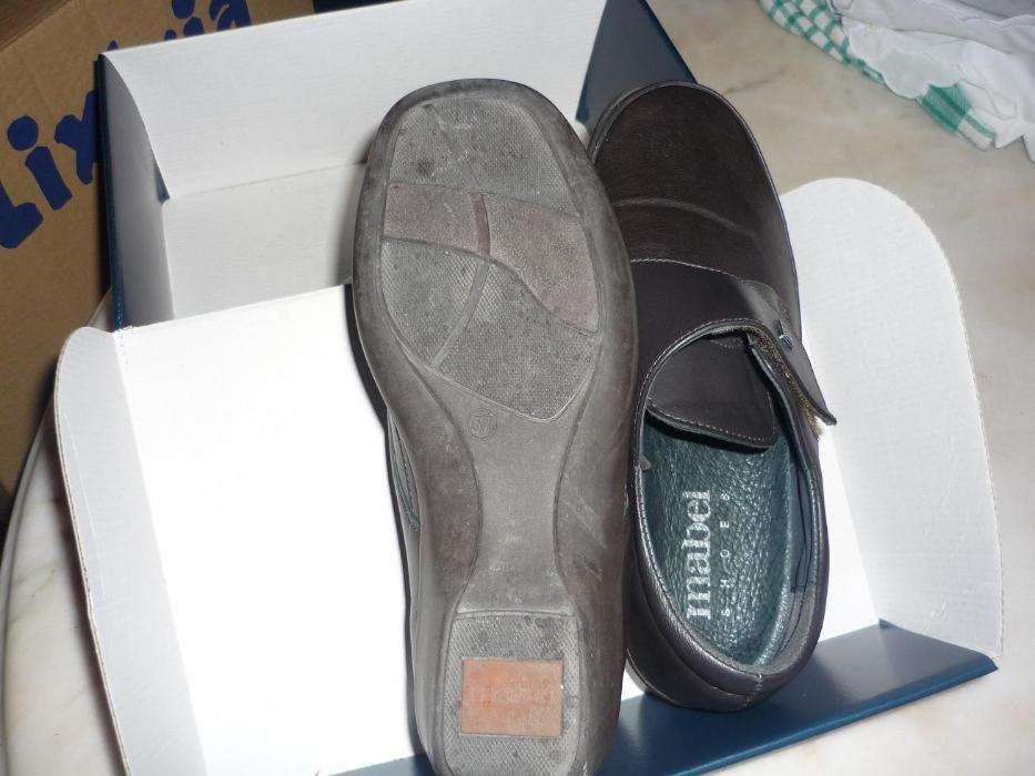 Sapatos ortopédicos castanhos em pele da Mabel nº38
