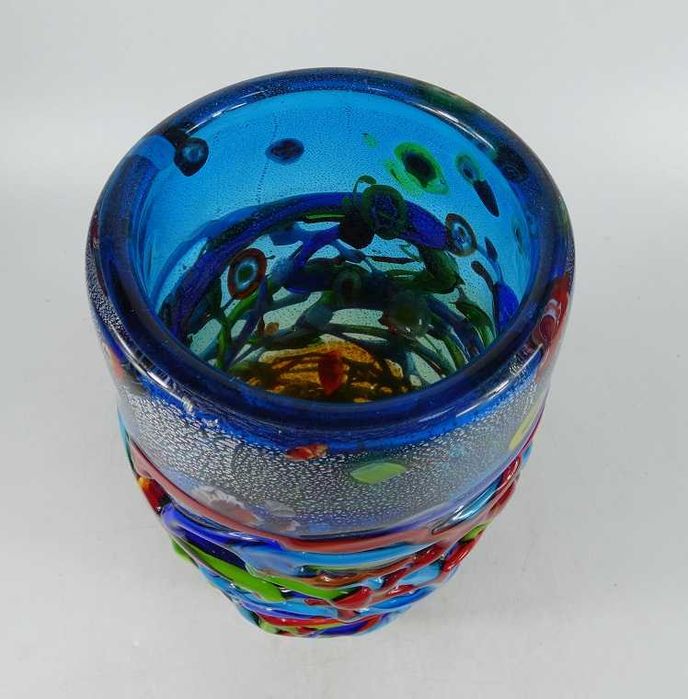 Duży Szklany kolorowy Wazon Murano kwiat 31,5 cm 3,8 kg