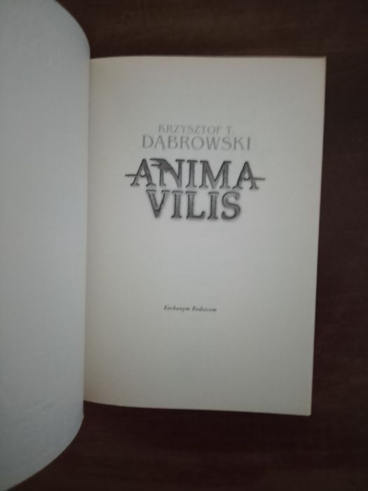 Anima Vilis Krzysztof T. Dąbrowski wyd. I