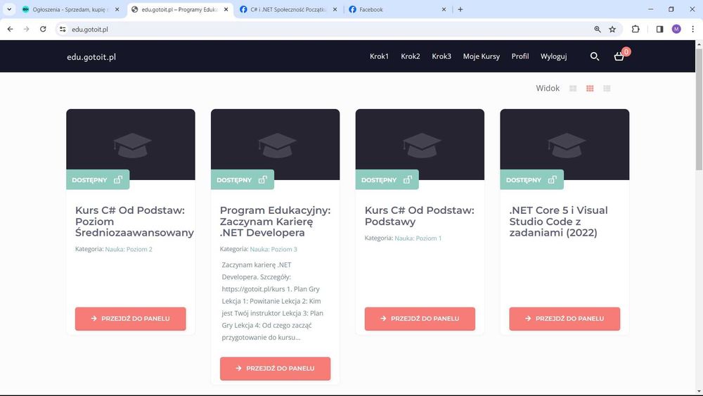 Odsprzedam dożywotni kurs C# i .NET z gotoit.pl