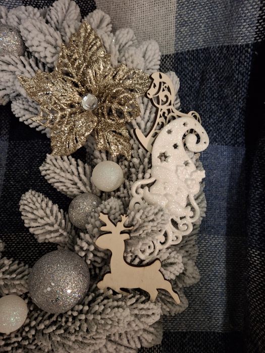 Новорічний вінок віночок на двері різдвяний новорічний подарунок сувен