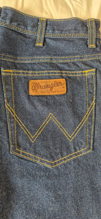 NOWE jeansy męskie klasyk WRANGLER pas-86 dł.-110cm granatowe Warszawa