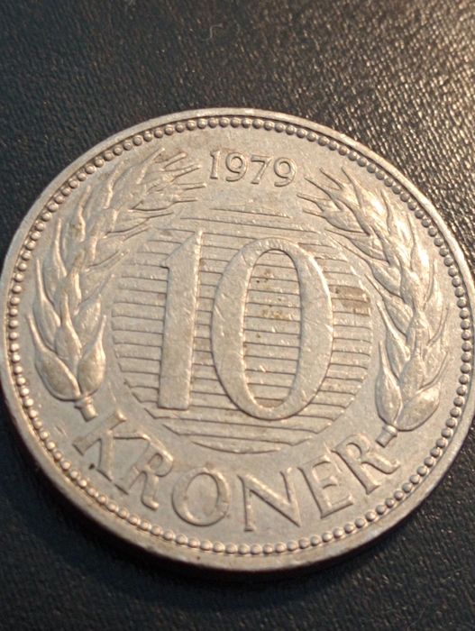 10 Kroner - Margrethe II 	Dinamarca	1979	 - B e B	Soberba	cuproníquel