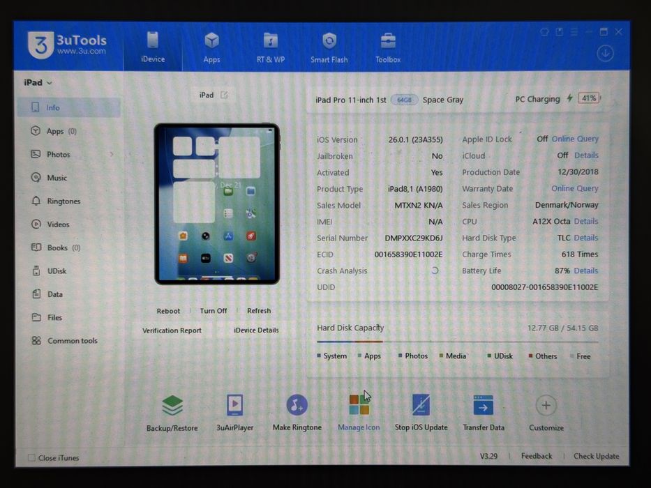 iPad Pro 11 1. gen. (A1980) - 64GB - faktura VAT 23%