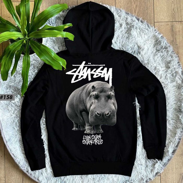 Большой Принт Кофта Стусси | Худи Черное Stussy Basic | XS S M L XL