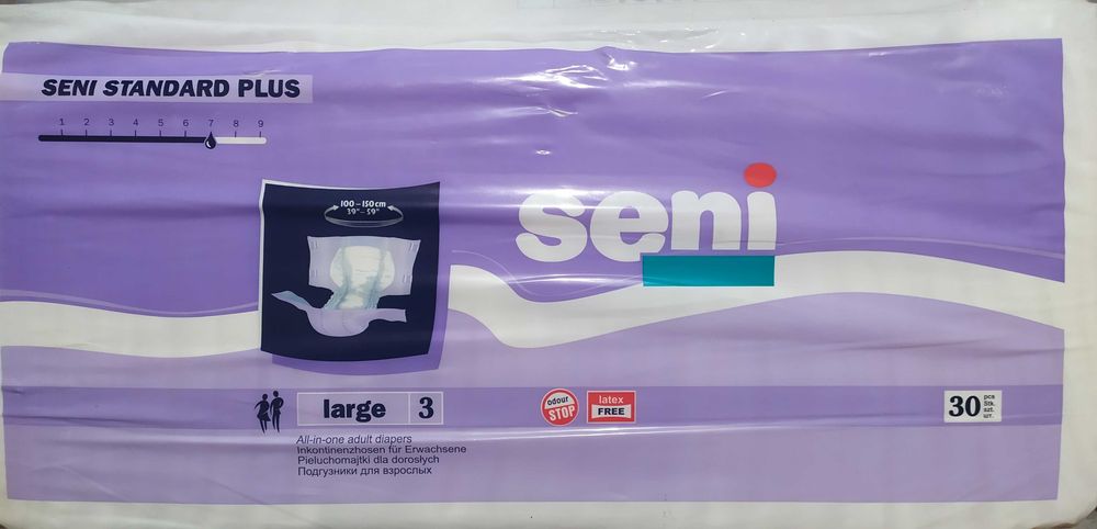Памперсы EVA SUPER PLUS, SUPER SENI, ProSaf.
Прокладки TENA Lеvel 2