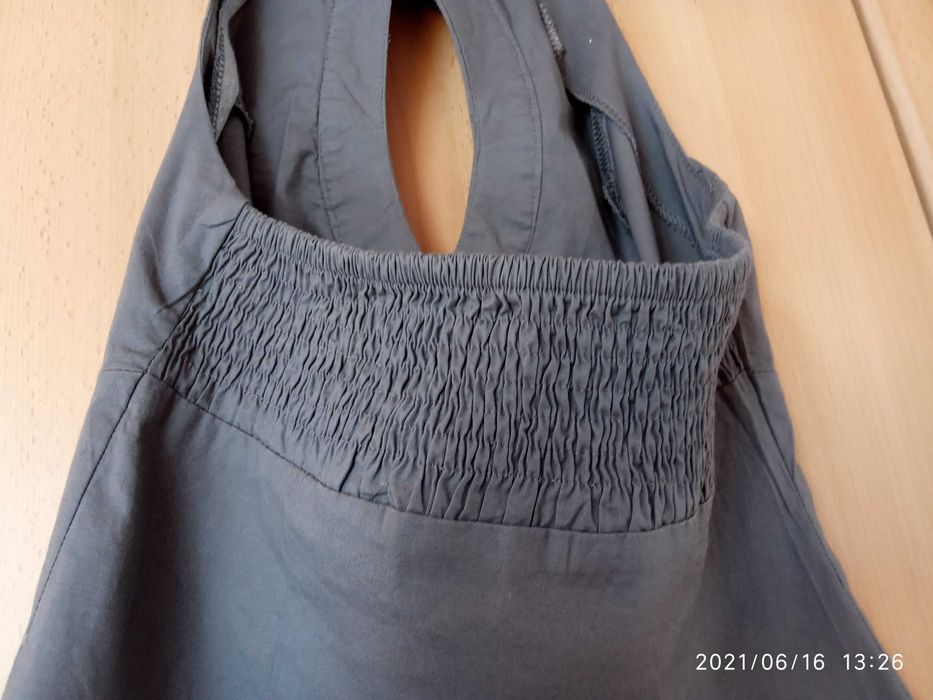 elegancka szara kamizelka damska żabot falbana rozm. SX