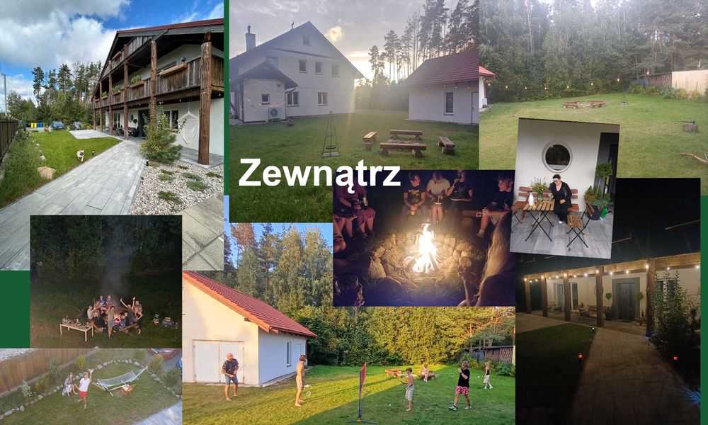 Dom na Kaszubach, 9 sypialni & 7 łazienek, sauna, w pobliżu 2 jezior