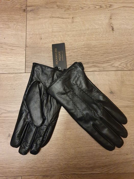 Męskie skórzane rękawiczki zimowe r. XL