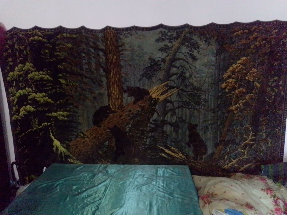 Огромный ковёр-картина  панно Утро в сосновом лесу Ковёр-гобелен Охота